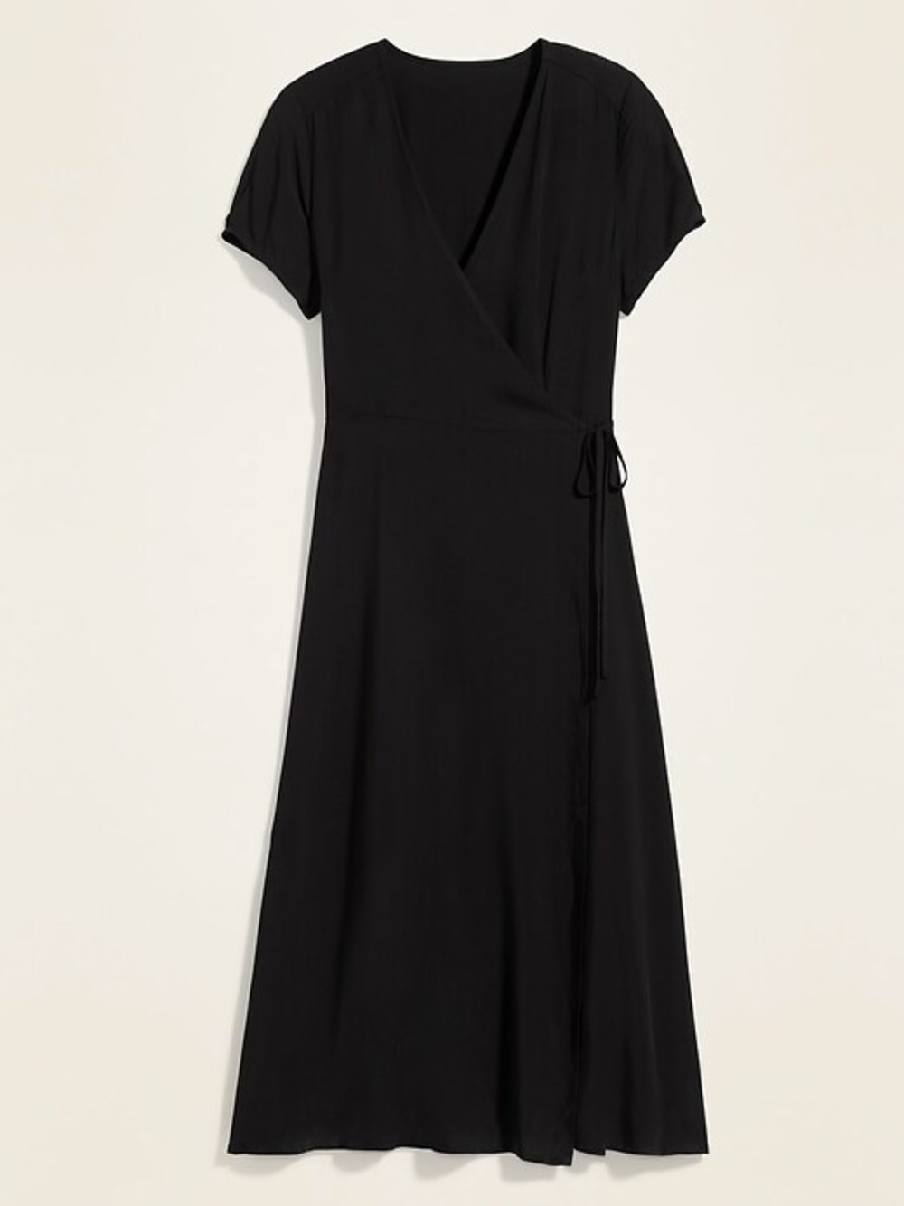 NWOT Old Navy Black Midi Wrap Dress
